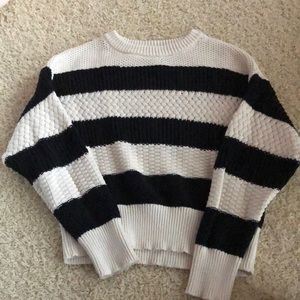 A New Day White and black striped sweater